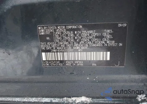 2010 Toyota Rav4 z USA, uszkodzony, nr VIN JTMBF4DV8AD022097